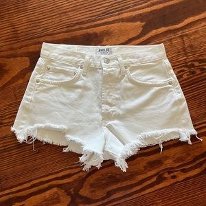 Agolde White Jean Shorts
